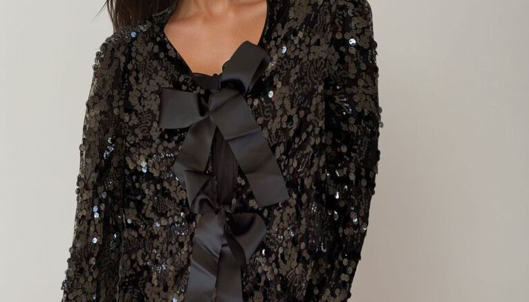 SEQUIN CROPPED JACKET